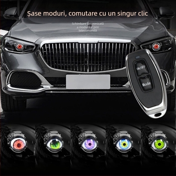 Faroane LED de ceață Lens Devil Eyes, 12V, flux luminos 5000 lm, sursă LED de lumină, Fog076