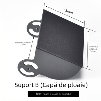 Suport montaj cameră retrovizor HXQ-BRACKET01 pentru autobuze, camioane și combine — alimentare 24V, reglaj 180°, IP67 etanșare