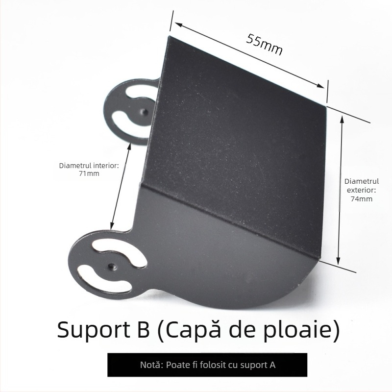 Suport montaj cameră retrovizor HXQ-BRACKET01 pentru autobuze, camioane și combine — alimentare 24V, reglaj 180°, IP67 etanșare