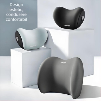 Perne auto pentru cap și gât – spumă cu memorie, pernă lombară, țesătură din mătase de lapte, potrivire universală