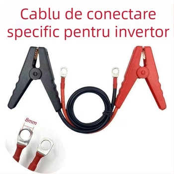Cablu de conectare baterie 12V cu clemă din cupru pentru invertor (Cupru pur; Compatibil universal)