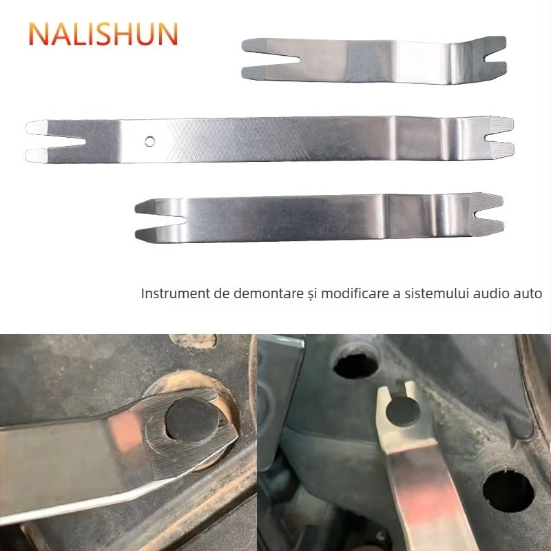 Unealtă de demontare pentru sistemul audio auto și panoul ușii – construcție metalică, placă de demontaj și șurubelniță, brand There Shun