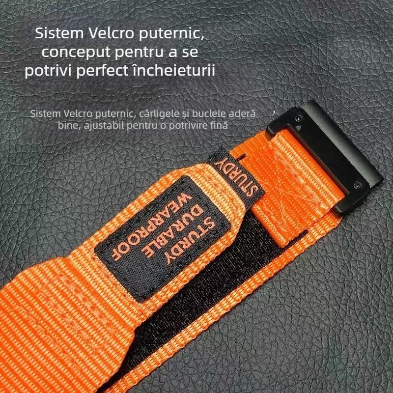 Brățară de ceas din nylon în două părți pentru Garmin Fenix 5/5S/5X/6X/7X, lățime 22 mm și 26 mm