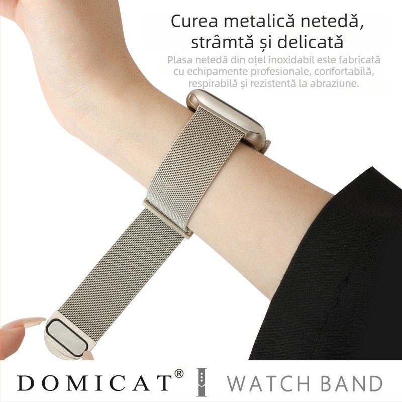 Brățară Milanese din oțel inoxidabil cu închidere magnetică pentru Apple Watch Series 7–10 Ultra