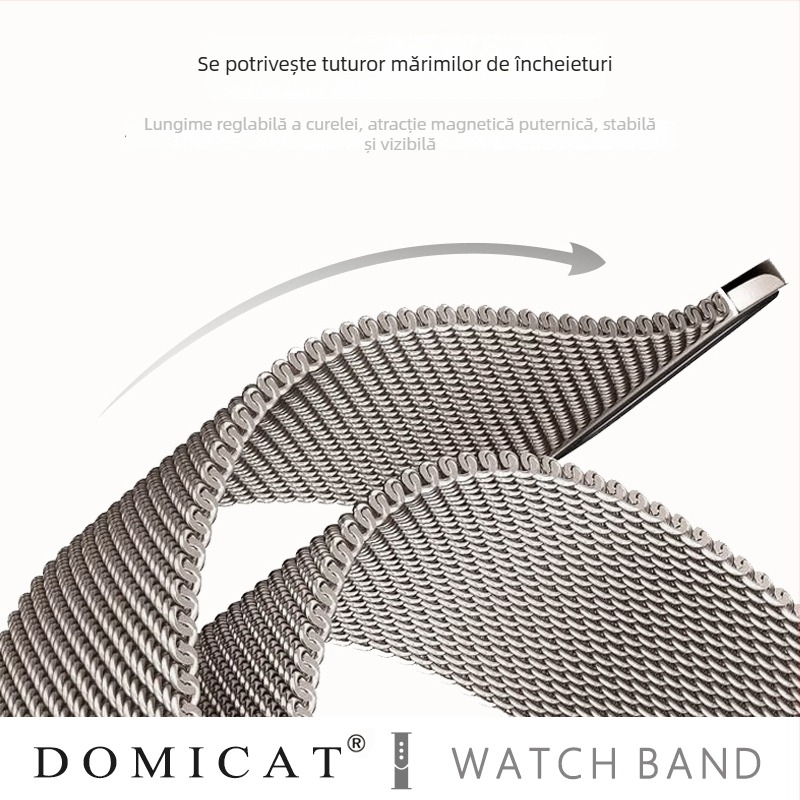 Brățară Milanese din oțel inoxidabil cu închidere magnetică pentru Apple Watch Series 7–10 Ultra