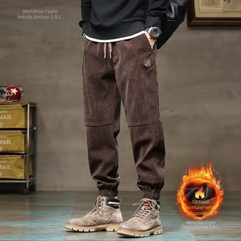 Pantaloni sport casual pentru bărbați, cu model în romb, talie medie, croi drept, micro-elastic, stil Hong Kong