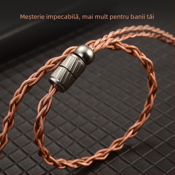 Cablu audio pentru căști cu conector înlocuibil, 4,4 mm balansat / 3,5 mm standard, cupru fără oxigen, conector MMCX 0,78 mm, certificat SGS