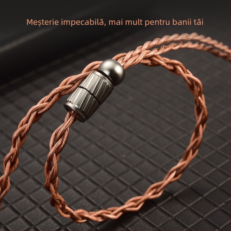 Cablu audio pentru căști cu conector înlocuibil, 4,4 mm balansat / 3,5 mm standard, cupru fără oxigen, conector MMCX 0,78 mm, certificat SGS