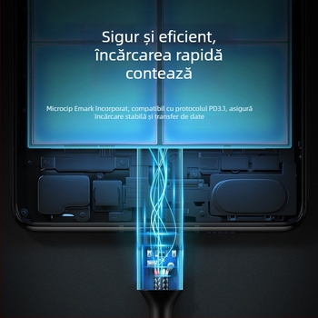 Cablu PD240W Type-C către Type-C cu cip, pentru încărcare laptop, cu două capete, lungimi 0,5–3 m