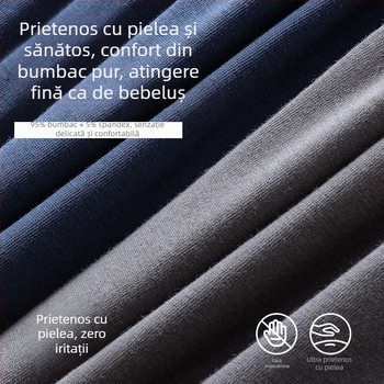 Pantaloni termici pentru bărbați din bumbac, talie înaltă, căptușeală fleece, pentru toamnă și iarnă, mărime mare