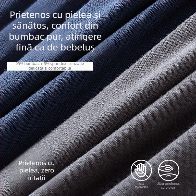 Pantaloni termici pentru bărbați din bumbac, talie înaltă, căptușeală fleece, pentru toamnă și iarnă, mărime mare