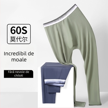 Pantaloni termici pentru bărbați din Modal 60S, antistatice, încălzire, fără cusături, căptușeală din bumbac