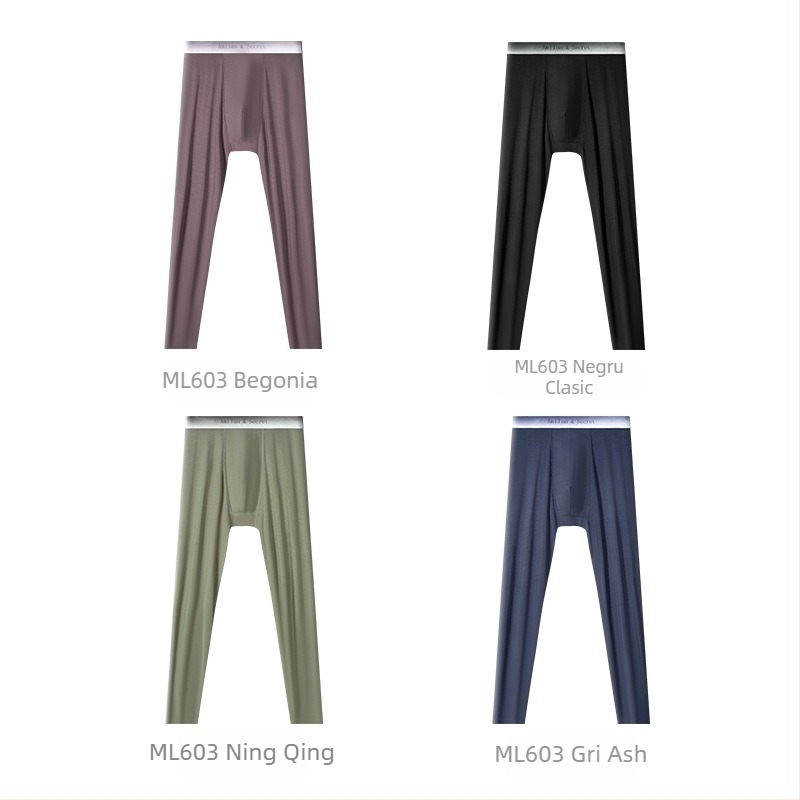 Pantaloni termici pentru bărbați din Modal 60S, antistatice, încălzire, fără cusături, căptușeală din bumbac