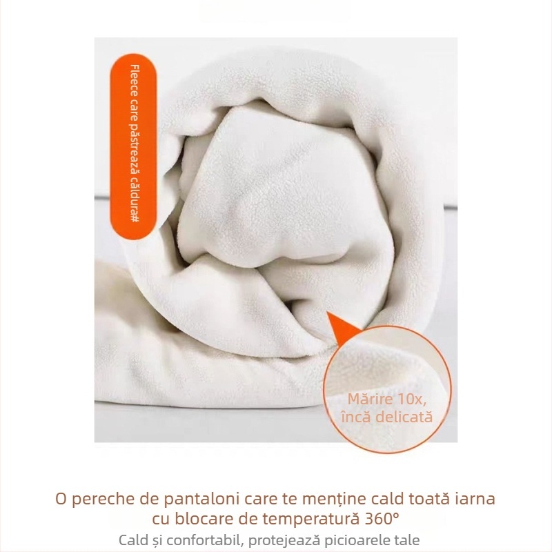 Pantaloni evazați pentru femei, talie înaltă, căptuți cu fleece, din amestec poliester-viscoză, pentru toamnă-iarnă