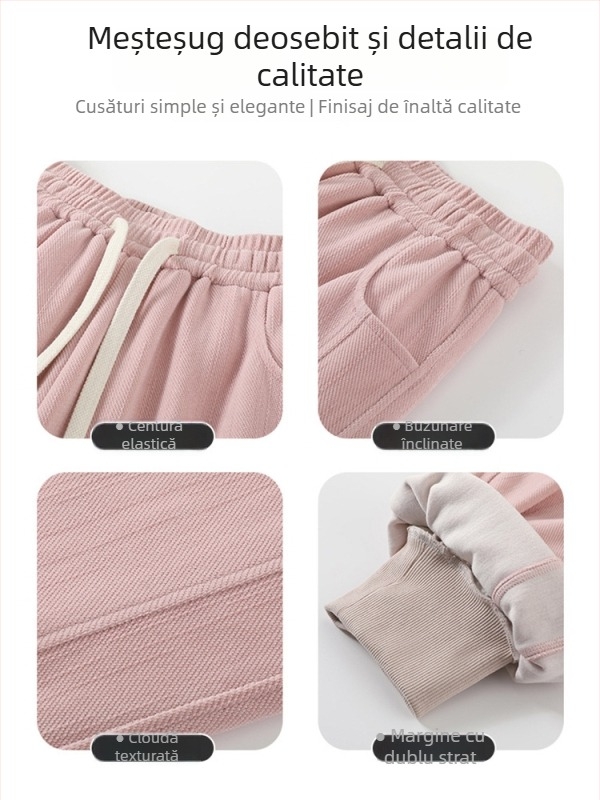 Pantaloni largi de damă, umpluți cu puf de rață alb, poliester 95%+, talie înaltă, toamnă 2025, stil japano-coreean de relaxare