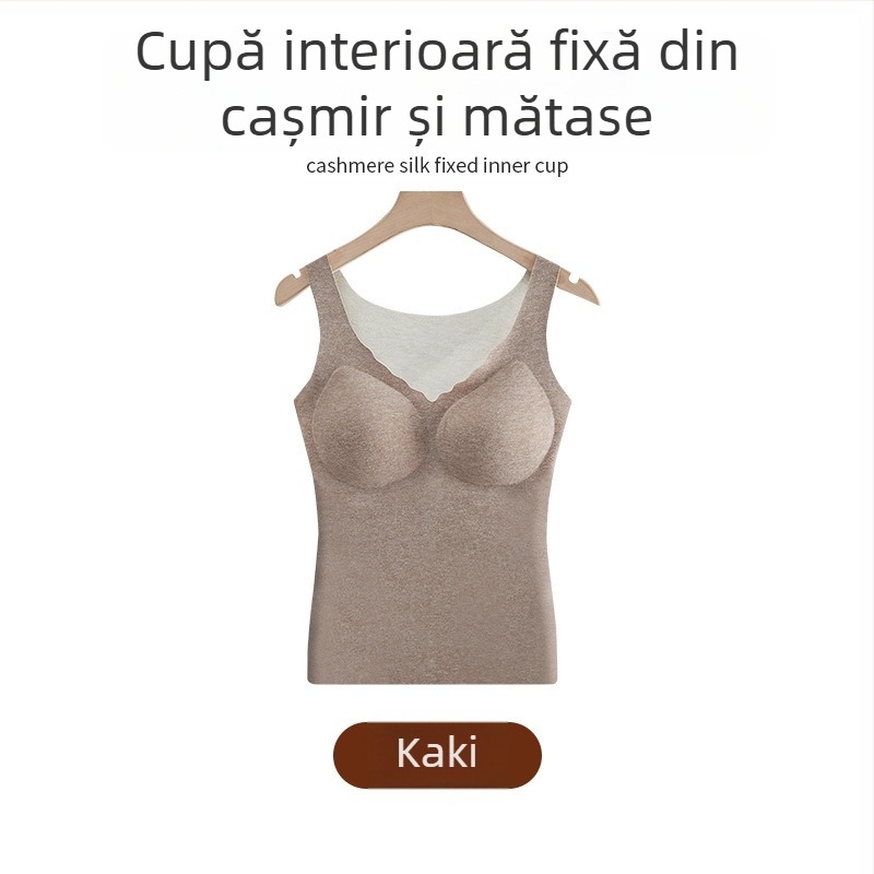 Vesta termică cu cupă integrată și pernă pentru sân, material Derong din acrilic, țesătură subțire 121-140 g/m2, decolteu în V