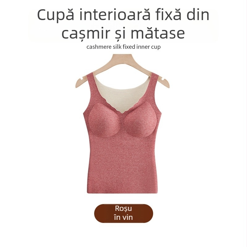 Vesta termică cu cupă integrată și pernă pentru sân, material Derong din acrilic, țesătură subțire 121-140 g/m2, decolteu în V