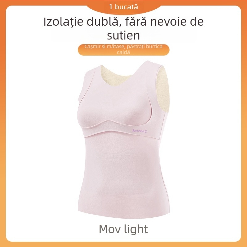 Vesta termică pentru fete, fără cusături, cu căptușeală de catifea, glugă, guler rotund, dintr-un singur strat, 80–90% poliester, greutate moderată (161–180 g/m²)