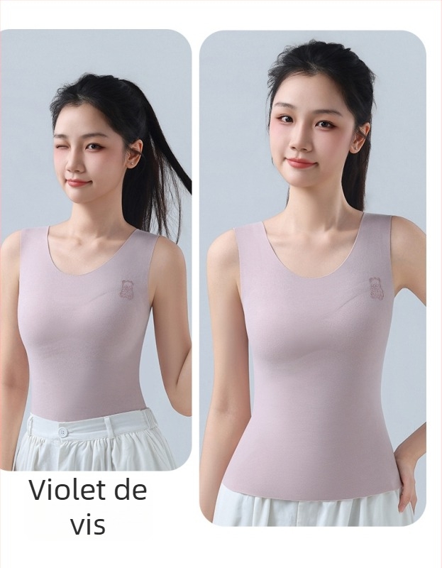 Vesta termică cu glugă pentru adolescente, căptușită cu fleece, top de tip sutien cu perne pentru sân, țesătură nylon, grosime 201–250 g/m², model animal