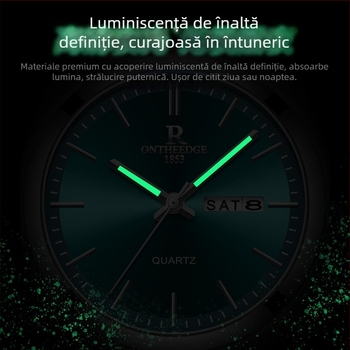 RZY103 Ceas de bărbați quartz, rezistent la apă până la 30 m, mecanism Pe90, carcasă din aliaj, curea din oțel inoxidabil