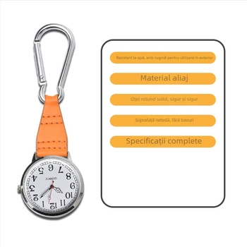 Ceas cu carabinier pentru călătorii, breloc multicolor, mecanism cuarț SL68, fața din sticlă de cuarț, carcasă din aliaj, rezistent la apă, personalizare logo