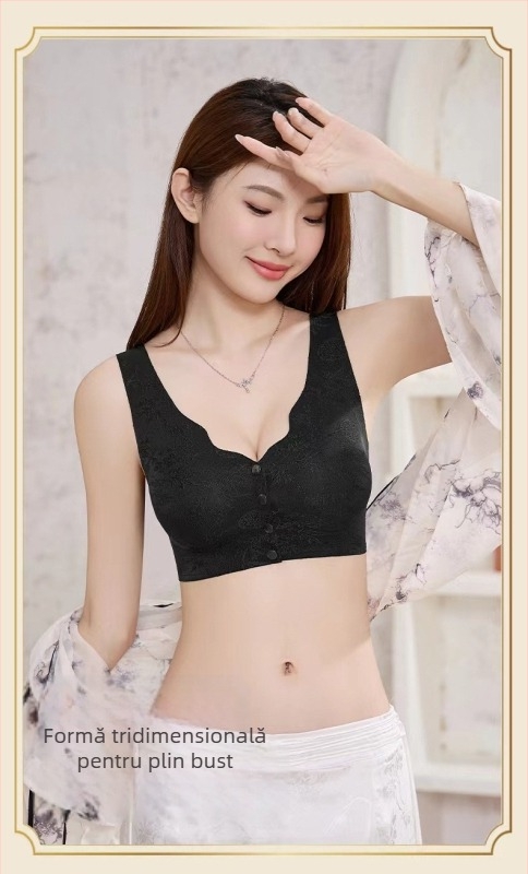 Sutien de tip maiou din nailon, cu Push-Up, susținere laterală și cupă subțire modelată