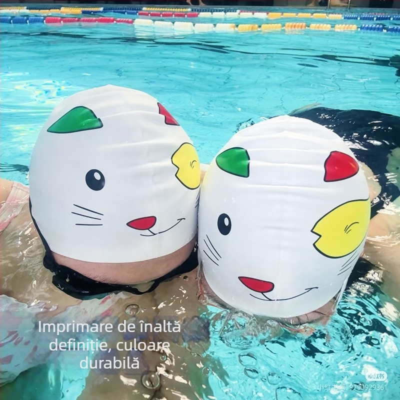Șapcă de înot din silicon impermeabil pentru adulți – model cartoon, protecție pentru urechi, cod produs 620503232
