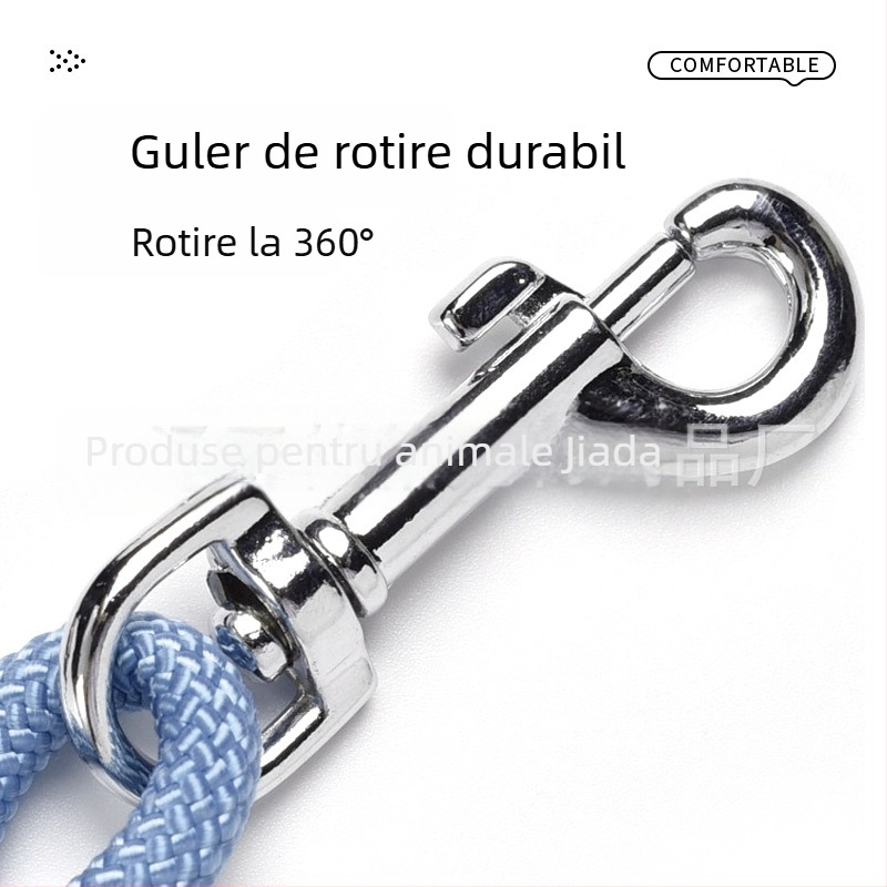 Lesă pentru câini cu ham pe piept, din țesătură, clopot din piele de cerb