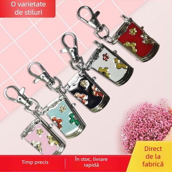 Ceas pandant desen animat pentru telefon cu capac rabatabil – logo personalizabil, mișcare cuarț (Seagull Z618), carcasă din aliaj, curea din aliaj zinc