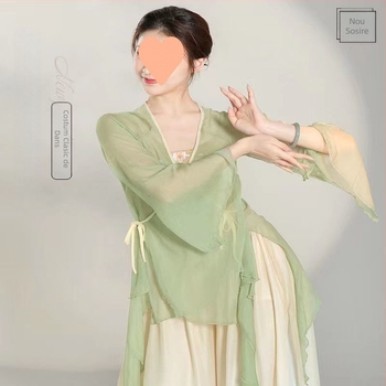 Costum de dans pentru repetiții, țesătură din fibre de acril cu amestec de poliester, guler fără, etichetă fără, potrivit pentru dans modern și examene de artă