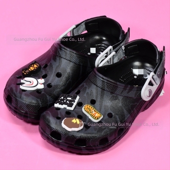 Clogs unisex din EVA, design camuflaj cu cap de maimuță, talpă antiderapantă, stil Cartoon Paradise, primăvara 2025
