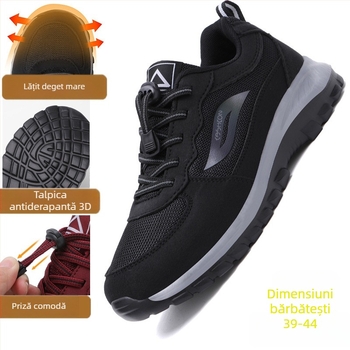 Pantofi de plimbare unisex pentru vârstnici, partea superioară din plasă, talpă antiaderentă, vârf rotund, toc mic 1–3 cm, bandă elastică, potriviți pentru primăvară