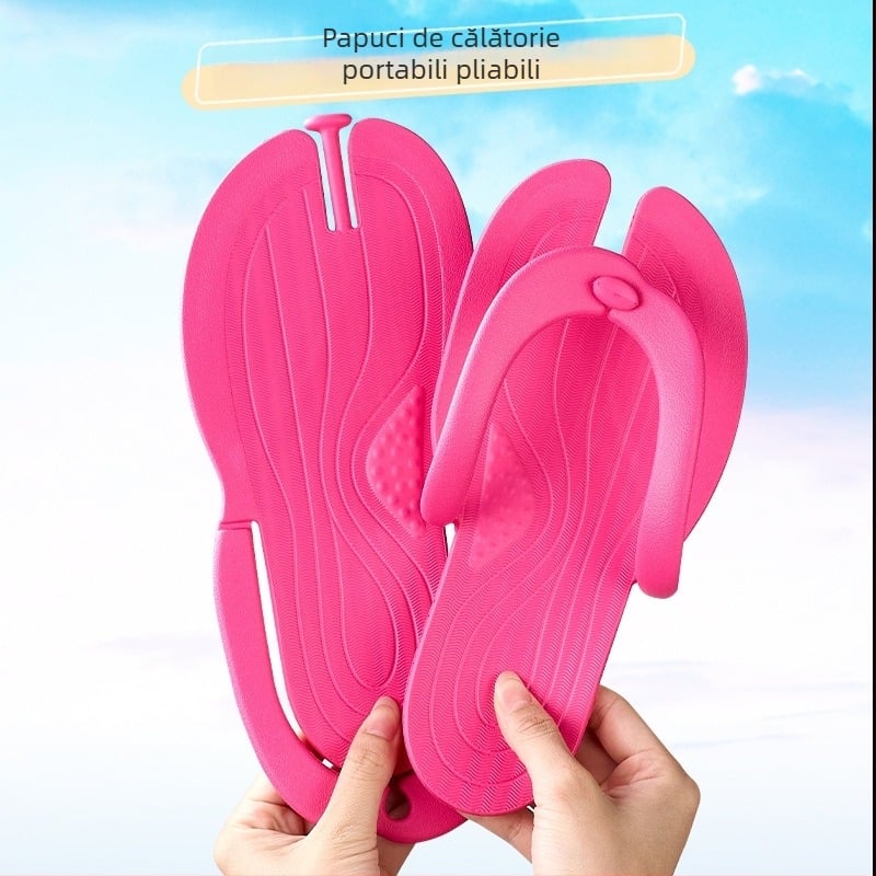 Papuci de călătorie pliabili, cu control al mirosului, unisex, antiderapante, portabili pentru plajă și baie la hotel