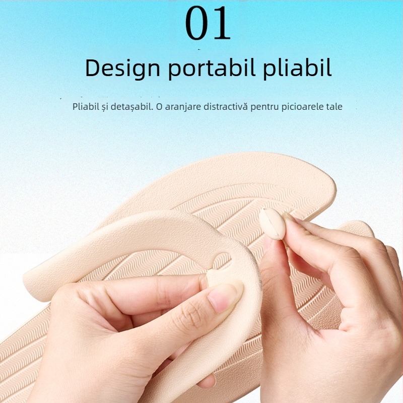 Papuci de călătorie pliabili, cu control al mirosului, unisex, antiderapante, portabili pentru plajă și baie la hotel