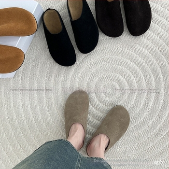 Mocasini femei din piele naturală, slip-on, talpă groasă – stil retro, culoare solidă, partea superioară din piele, talpa din cauciuc