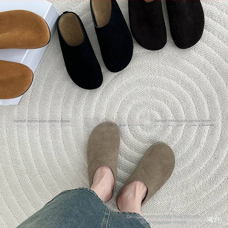 Mocasini femei din piele naturală, slip-on, talpă groasă – stil retro, culoare solidă, partea superioară din piele, talpa din cauciuc