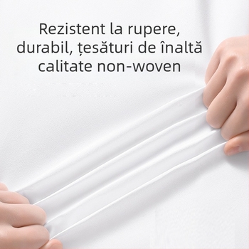 Set de lenjerie de pat de unică folosință: cearșaf, husă de pilotă și fețe de pernă – patru sau trei piese; material: SSMMS netezut; portabil pentru călătorii.