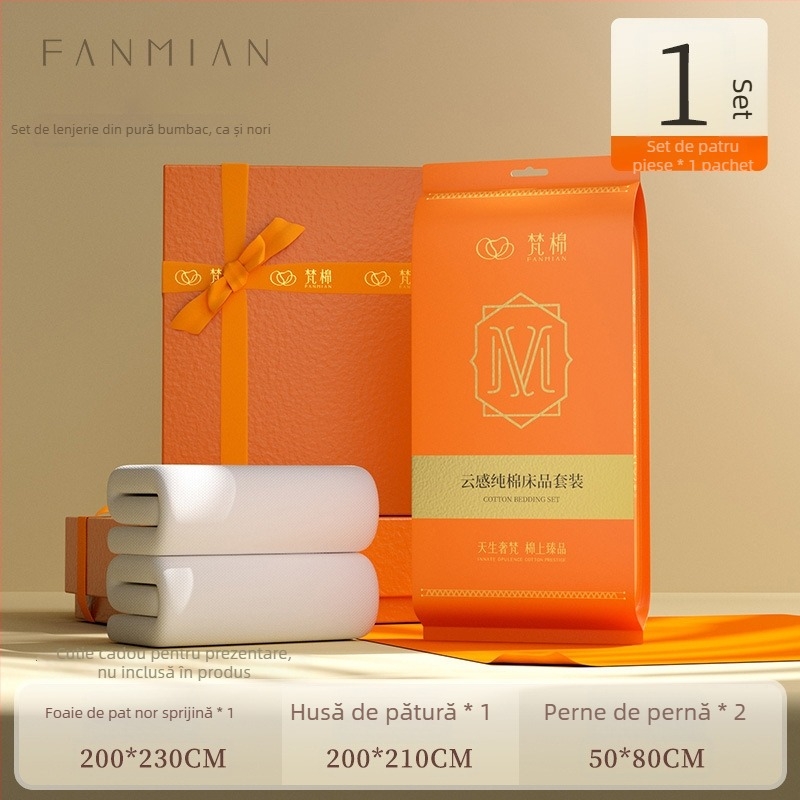 Set de lenjerie de unică folosință – patru piese, 100% bumbac, brand Sometimes, pentru călătorii și hoteluri