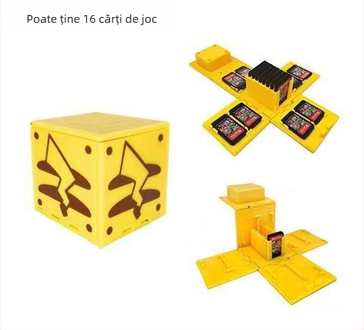 Cutie de stocare a cardurilor Nintendo Switch, pliabilă, din ABS turnat prin injecție, capacitate 16 carduri, greutate 110 g