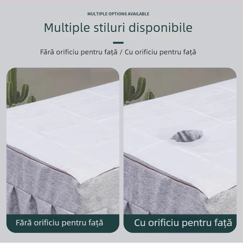 Cearșaf de unică folosință pentru saloane de înfrumusețare, respirabil, îngroșat, impermeabil și rezistent la ulei, pentru pat de masaj cu uleiuri esențiale, cu găuri, din țesătură nețesută