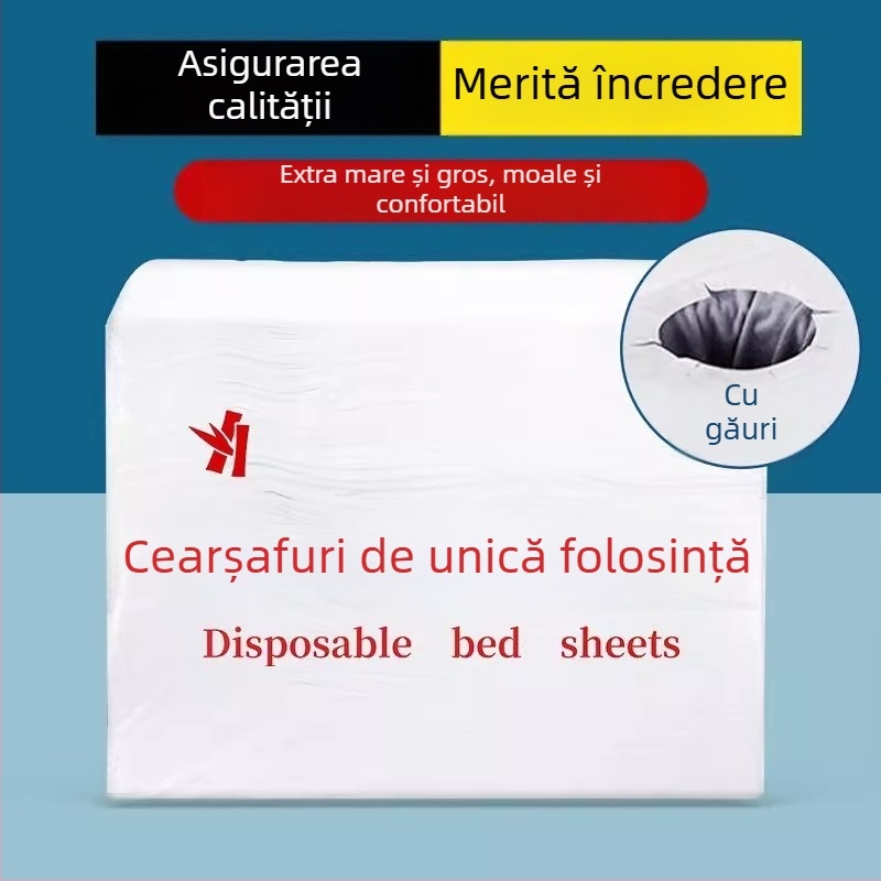 Cearșaf de unică folosință pentru saloane de înfrumusețare, respirabil, îngroșat, impermeabil și rezistent la ulei, pentru pat de masaj cu uleiuri esențiale, cu găuri, din țesătură nețesută
