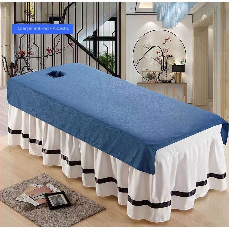 Lenjerie de masaj pentru salon de înfrumusețare, plăcută la atingere, respirabilă, îngroșată, mov solid