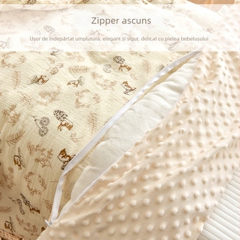 Husă de pilotă pentru copii cu modele de plante și animale, 100% bumbac, imprimare reactive pe țesătură 40s