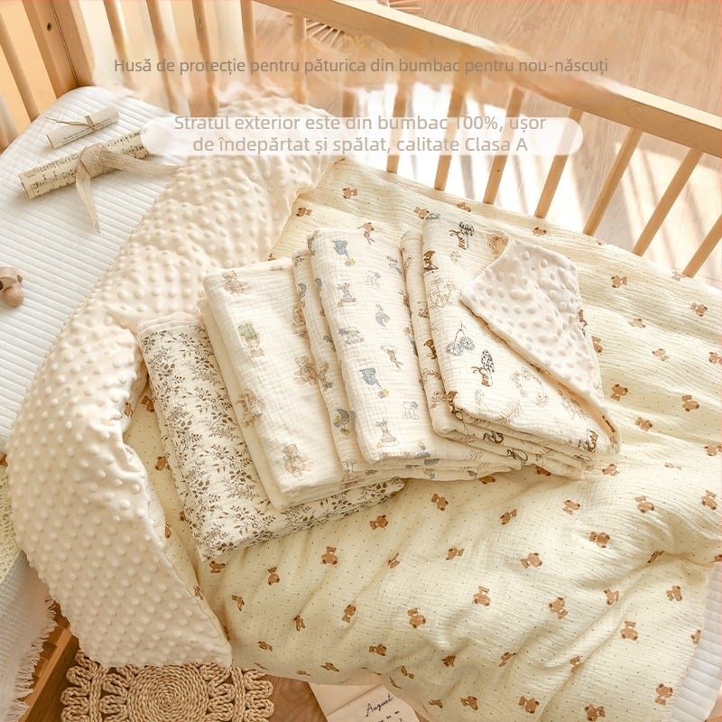 Husă de pilotă pentru copii cu modele de plante și animale, 100% bumbac, imprimare reactive pe țesătură 40s