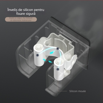 Suport de perete pentru mop și mătură – fără găuri, ABS material, brand Moni, 0,3 kg, stil modern minimalist