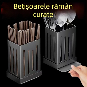 Coș de scurgere pentru ustensile de bucătărie, montat pe perete, material PP, model 111000223
