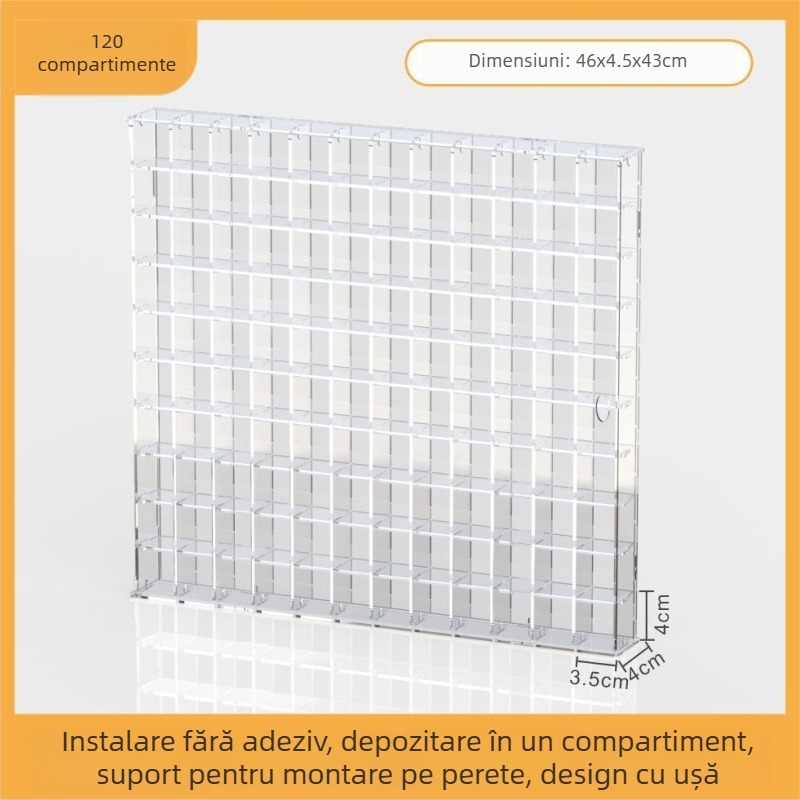 Vitrină transparentă din acril pentru figurine, montabilă pe perete, detașabilă, capacitate de 18 L