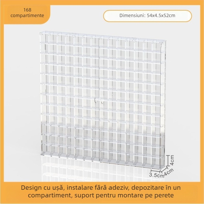 Vitrină transparentă din acril pentru figurine, montabilă pe perete, detașabilă, capacitate de 18 L