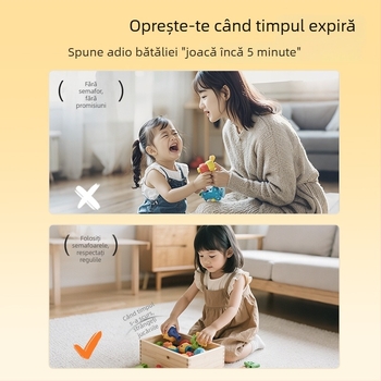 Timer pentru copii cu semafor în două moduri, blocare pentru copii, afișaj LED care schimbă culoarea, alimentare cu baterii
