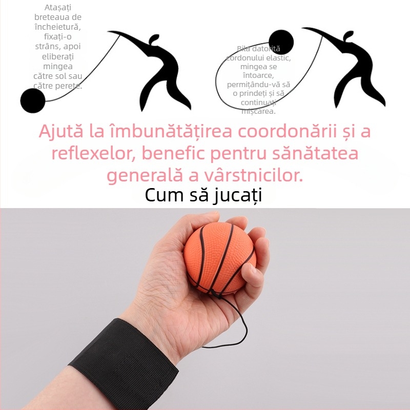 Minge pentru încheietură pentru antrenamentul de coordonare mână-occhi, minge elastică din cauciuc, nucleu din cauciuc, lansare 2023